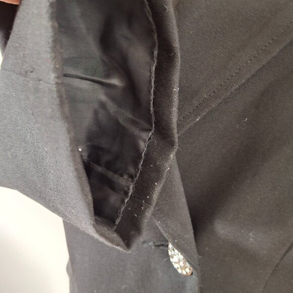 Vintage Womens Black Cropped Blazer Plus Sz 16 Petite Lined Office Smart - Picture 8 of 8